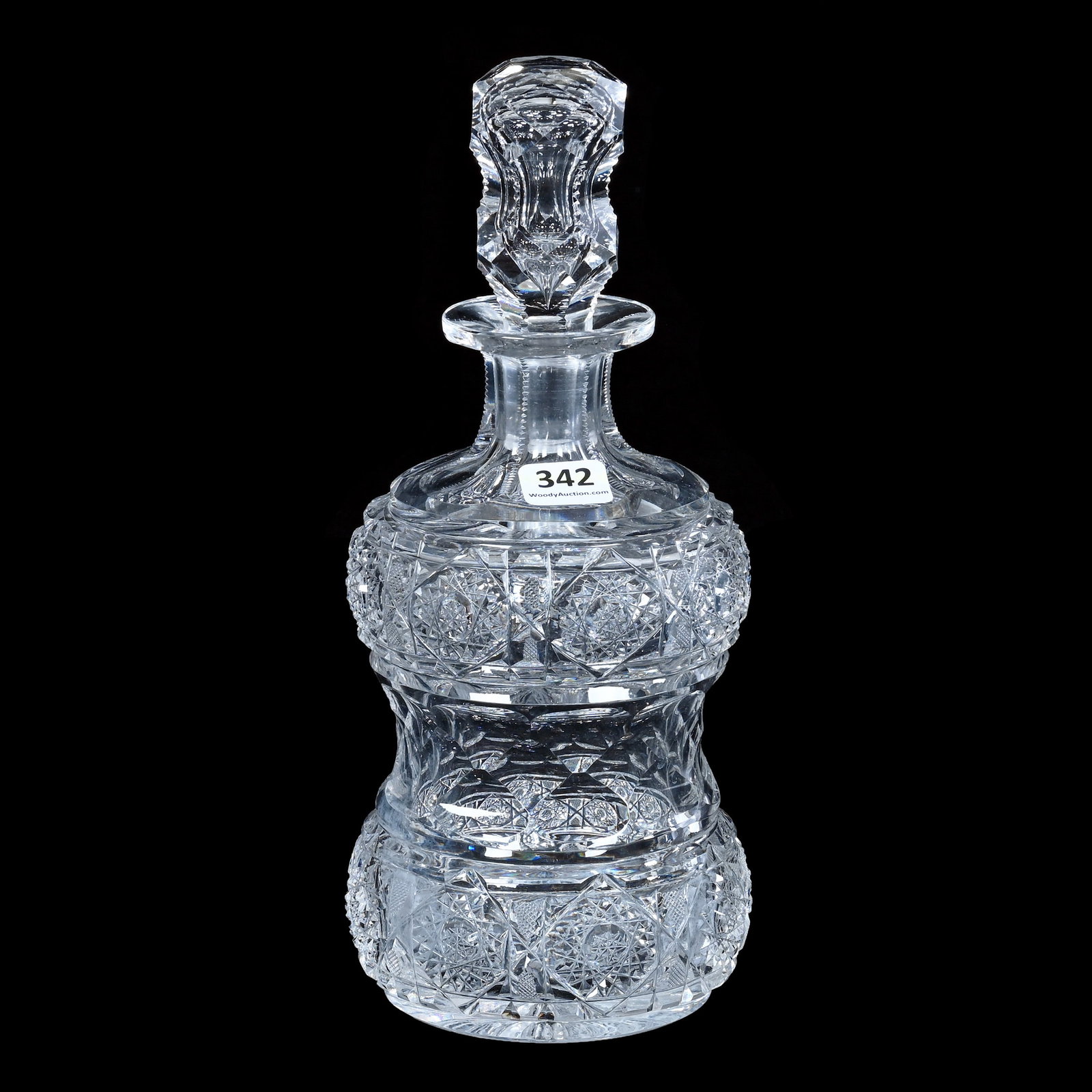 Corset Shaped Decanter, American Brilliant Cut Glass (1 of 3)