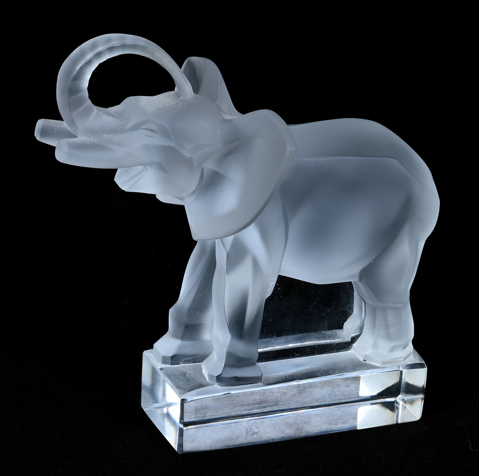 Figural Paperweight, Signed Lalique France, Elephant: Figural Paperweight, Signed Lalique France, Elephant, 6.25 x 6 x 3.75 Inches, , 2.5 Pounds, Cliff And Myra Bilbo Collection, TN, Effective 6/6/26, All LiveAuctioneers Invoices Must Be Paid Using the P