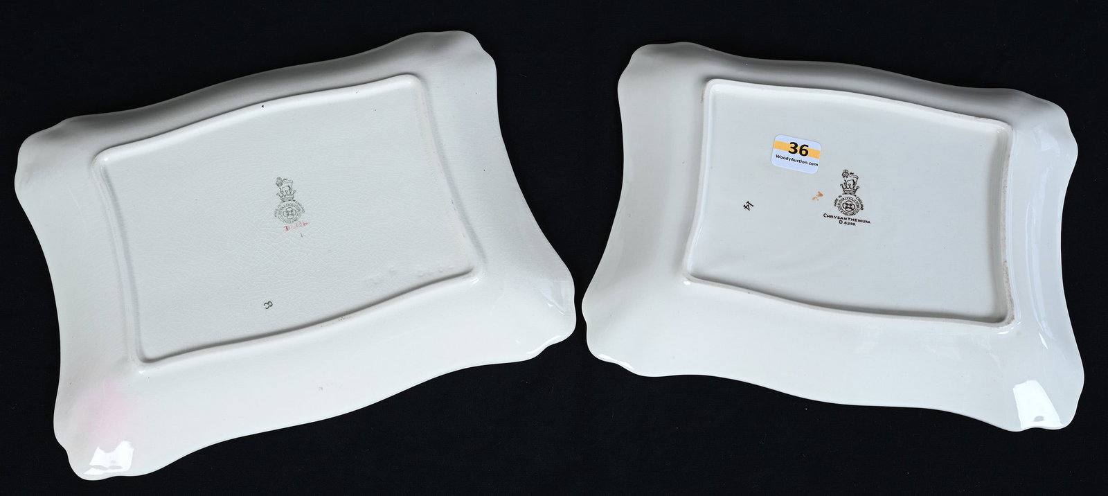 Pair Rectangular Trays, Marked Royal Doulton - 2