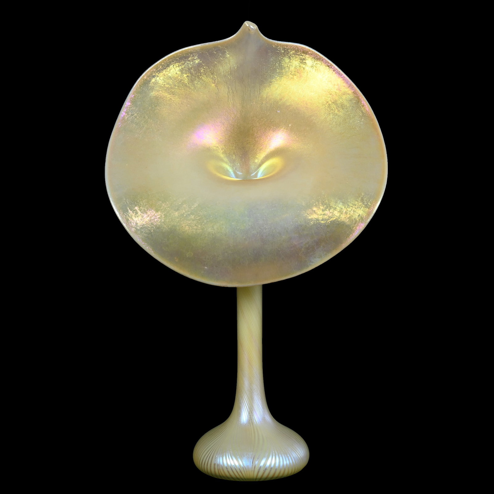 Jack In Pulpit Vase, Unmarked Contemporary Art Glass (1 of 3)