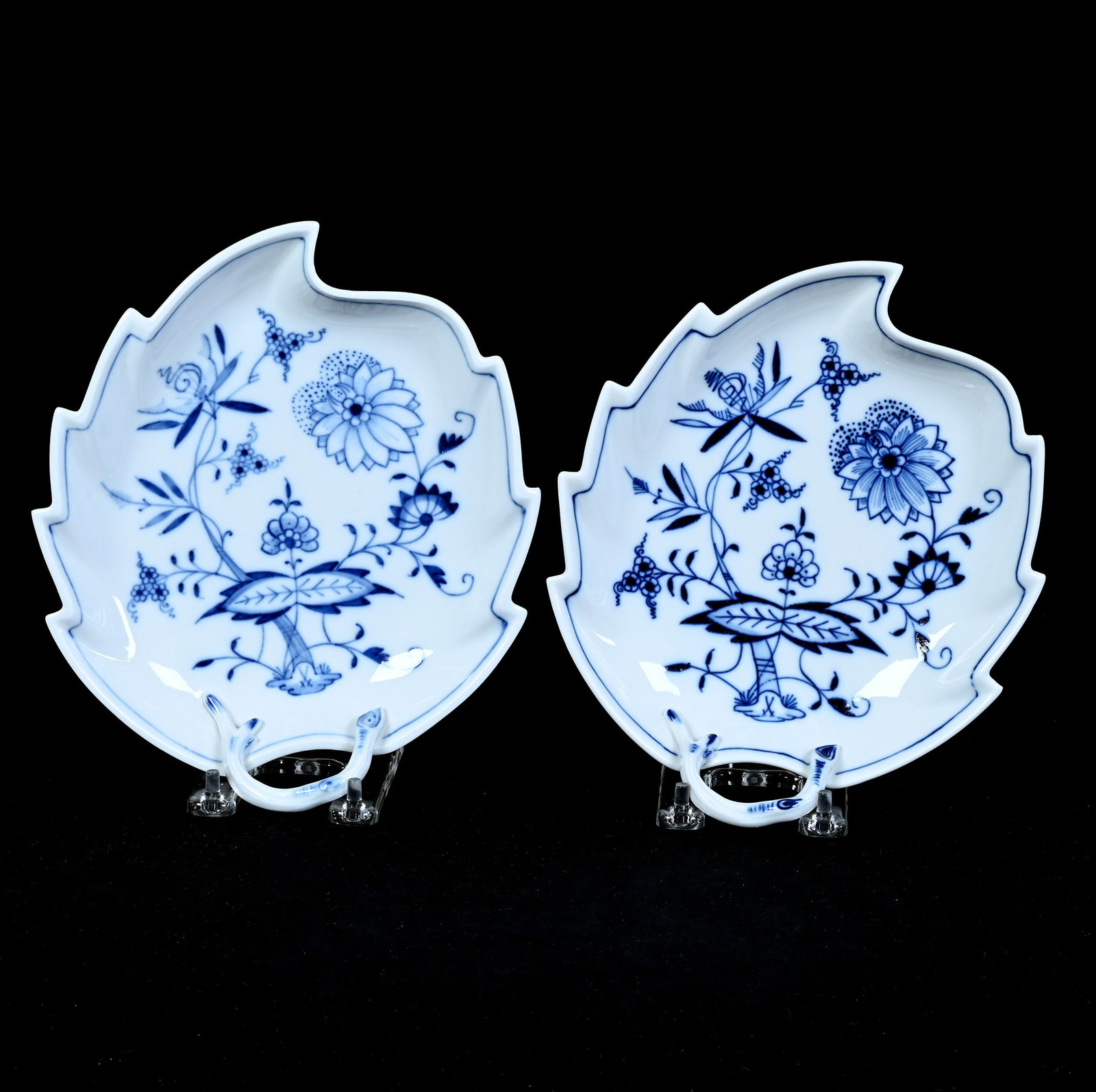 (2) Leaf Shaped Trays, Meissen (Blue Crossed Swords Mark) (1 of 2)