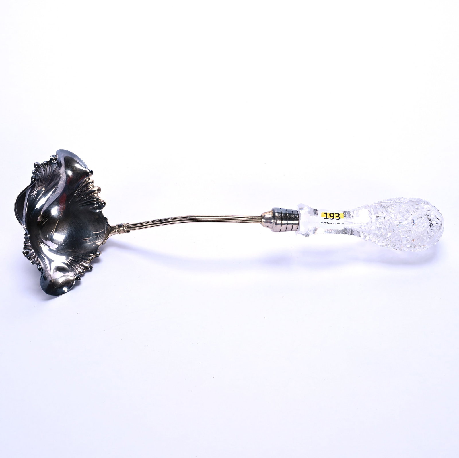 Punch Ladle, American Brilliant Cut Glass, Marked Pairpoint Silverplate Dipper (1 of 3)
