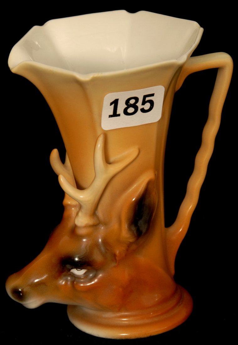 4 1/4" ROYAL BAYREUTH (BLUE MARK #15) FIGURAL ELK STIRR: 4 1/4" ROYAL BAYREUTH (BLUE MARK #15) FIGURAL ELK STIRRUP CUP RARE!