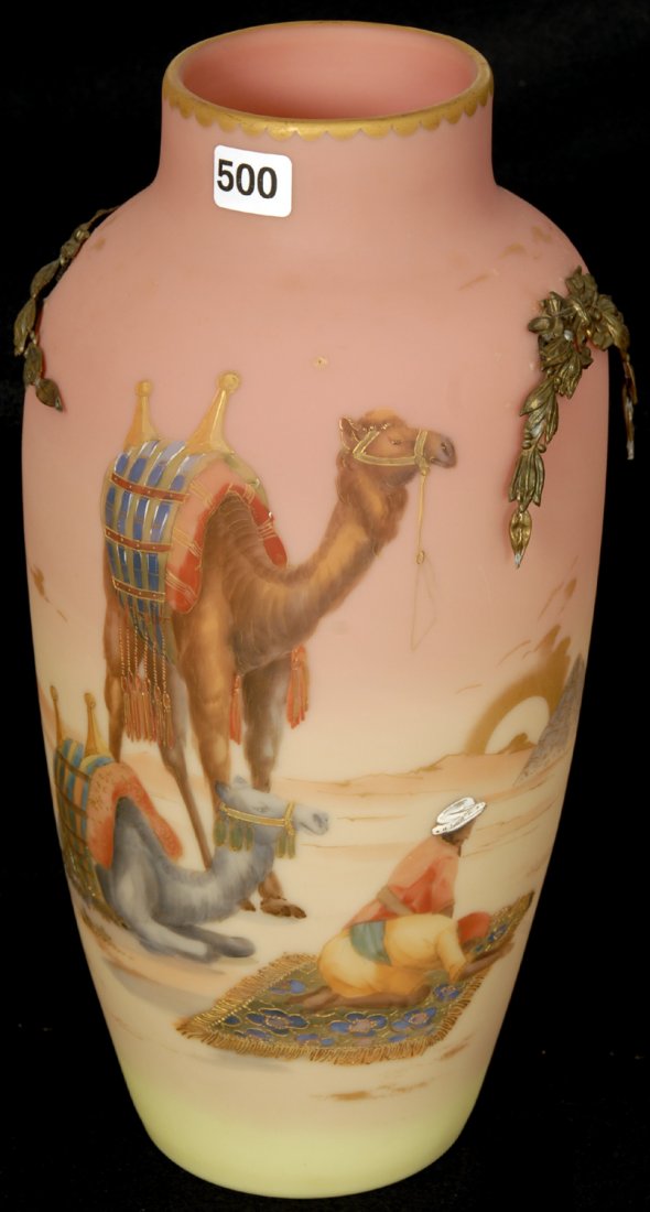 12 1/2" MT. WASHINGTON DECORATED BURMESE VASE Nov 09, 2013 Woody