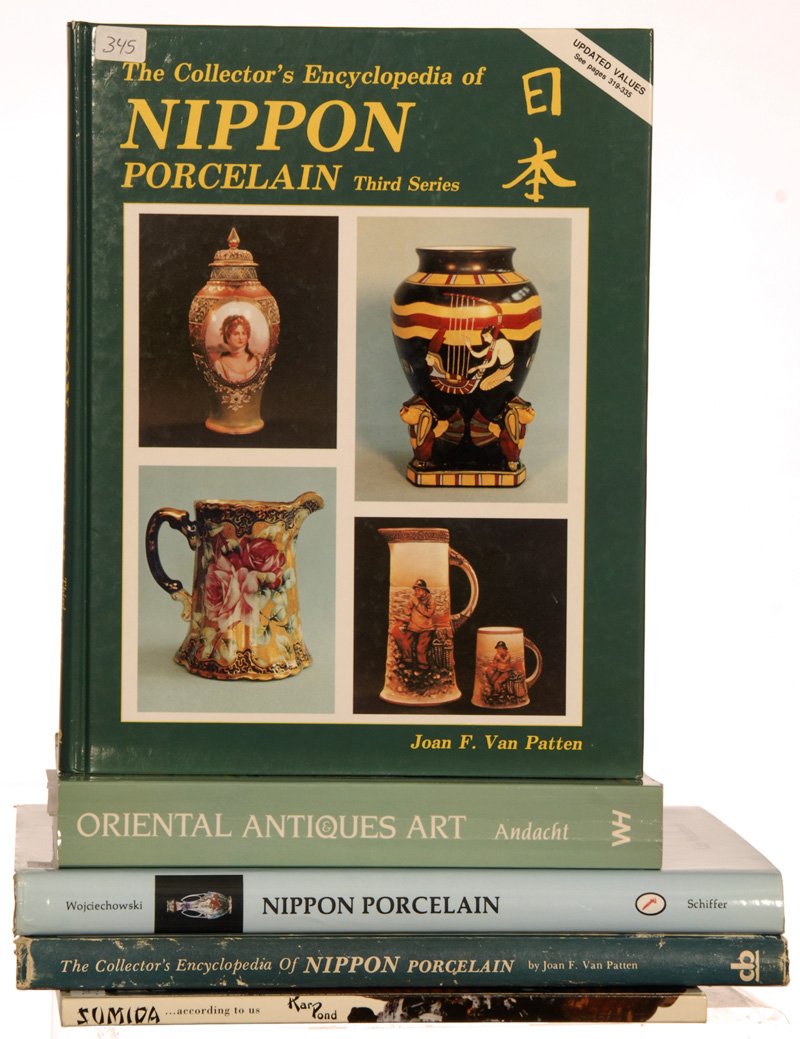 (5) BOOKS: (1) THE COLLECTOR'S ENCYCLOPEDIA OF NIPPON PORCELAIN BY JOAN F. VAN PATTEN - THE COLLECTOR'S ENCYCLOPEDIA OF NIPPON PORCELAIN THIRD SERIES BY JOAN F. VAN PATTEN -(1) THE WONDERFUL WORLD OF NIPPON PORC