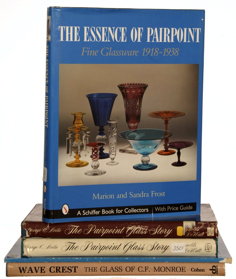 (5) BOOKS: (1) THE PAIRPOINT GLASS STORY BY GEORGE C. AVILA - (1) THE PAIRPOINT GLASS STORY ANNIVERSARY EDITION BY GEORGE C. AVILA - (1) THE ESSENCE OF PAIRPOINT BY MARION & SANDRA FROST - (1) WAVE CREST THE GLA