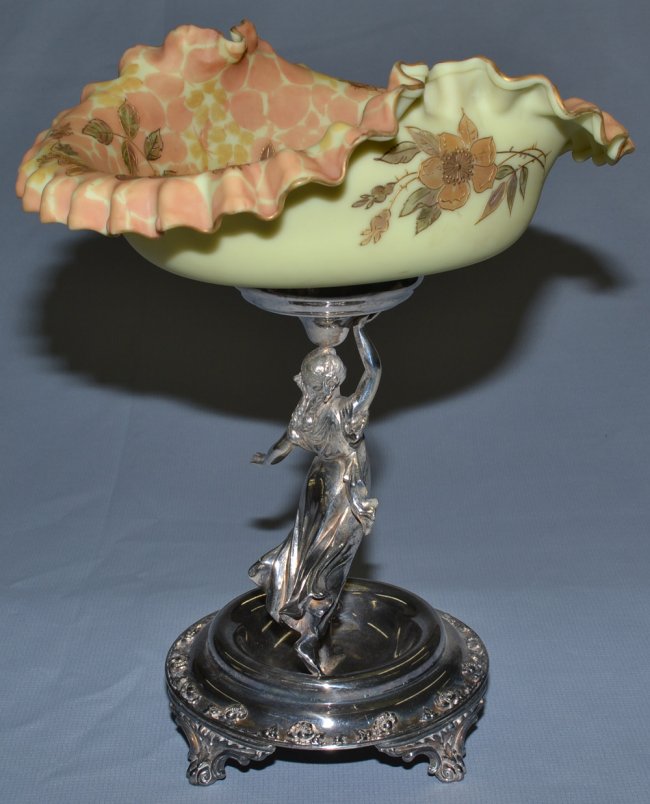 15" X 12 1/2" MARKED CROWN MILANO ART GLASS BRIDES Lot 50