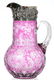 FABULOUS WATER PITCHER, AMETHYST CUT TO CLEAR WITH