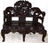 45" X 50" CARVED TEAKWOOD ORIENTAL BENCH
