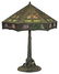 OUTSTANDING 31" X 25" SLAG GLASS TABLE LAMP