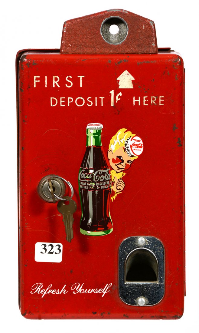 10" X 5 1/2" VINTAGE COCA-COLA COIN BOX: 10" X 5 1/2" VINTAGE COCA-COLA COIN BOX 85% CONDITION - NO MECHANISMS