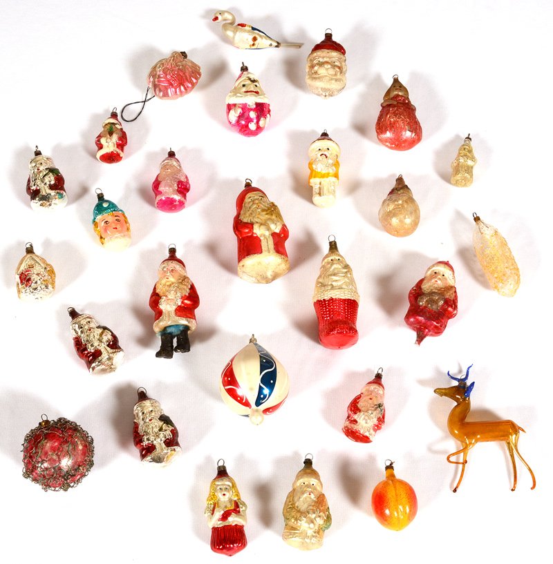 (26) VINTAGE BLOWN GLASS CHRISTMAS TREE ORNAMENTS