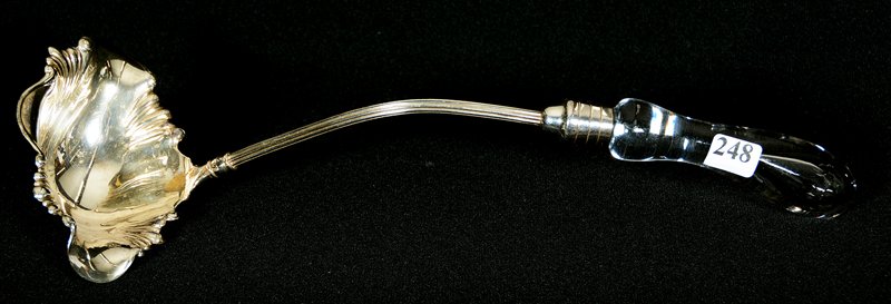 PUNCH LADLE - 14 1/4" LENGTH: PUNCH LADLE - 14 1/4" LENGTH TEARDROP UN-CUT HANDLE ON MARKED PAIRPOINT SILVER - RARE