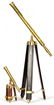 (2) SOLID BRASS TELESCOPES ON ORIGINAL BRASS & WOOD
