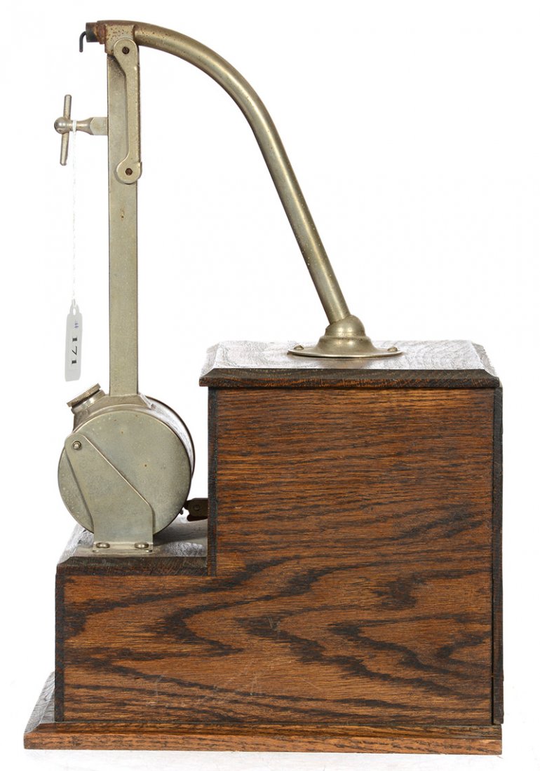 15" DESK TOP CIGAR LIGHTER WITH OAK CASE: 15" DESK TOP CIGAR LIGHTER WITH OAK CASE