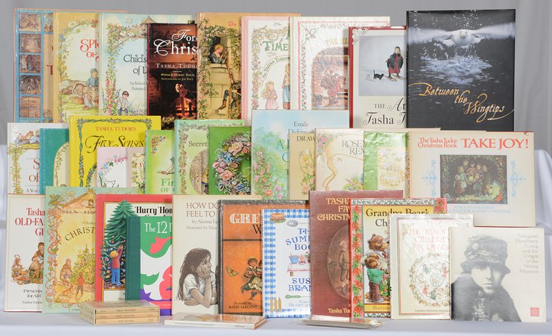 (3) BOX LOTS OF BOOKS - LARGE NUMBER ILLUSTRATED &/OR: (3) BOX LOTS OF BOOKS - LARGE NUMBER ILLUSTRATED &/OR WRITTEN BY TASHA TUDOR TASHA TUDOR BOOKS INCLUDE: AND IT WAS SO - FIVE SENSES - A IS FOR ANNA BELLE - 1 IS ONE - FIRST POEMS OF CHILDHOOD - THE SE