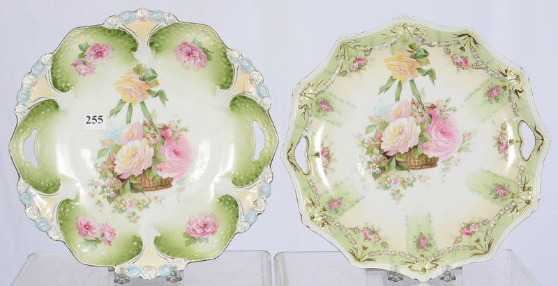 (2) RSP 10 1/4" CAKE PLATES - BOTH HAVE HANGING BASKET: (2) RSP 10 1/4" CAKE PLATES - BOTH HAVE HANGING BASKET DECOR (1) "HONEYCOMB" MOLD - (1) SWAG & TASSEL MOLD