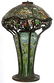 28" X 17" MODERN REPRODUCTION LEADED GLASS TABLE LAMP