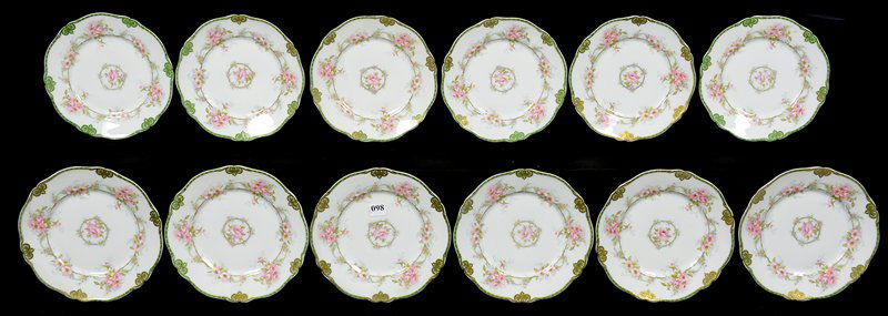 (12) MARKED THEODORE HAVILAND LIMOGES 7 1/2" PLATES (1 of 5)