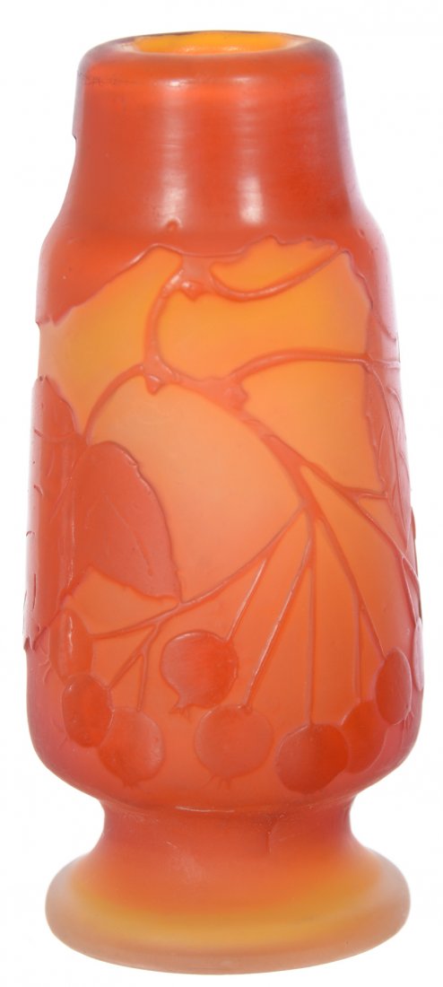 3 3/4" SIGNED GALLE FRENCH CAMEO ART GLASS CABINET VASE (1 of 3)