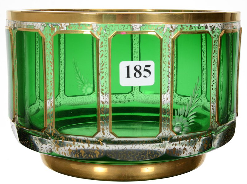 4 1/2" X 7" UNMARKED MOSER ART GLASS BOWL (1 of 3)