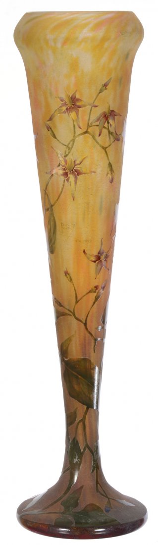 17" SIGNED DAUM NANCY FRENCH CAMEO ART GLASS VASE (1 of 3)