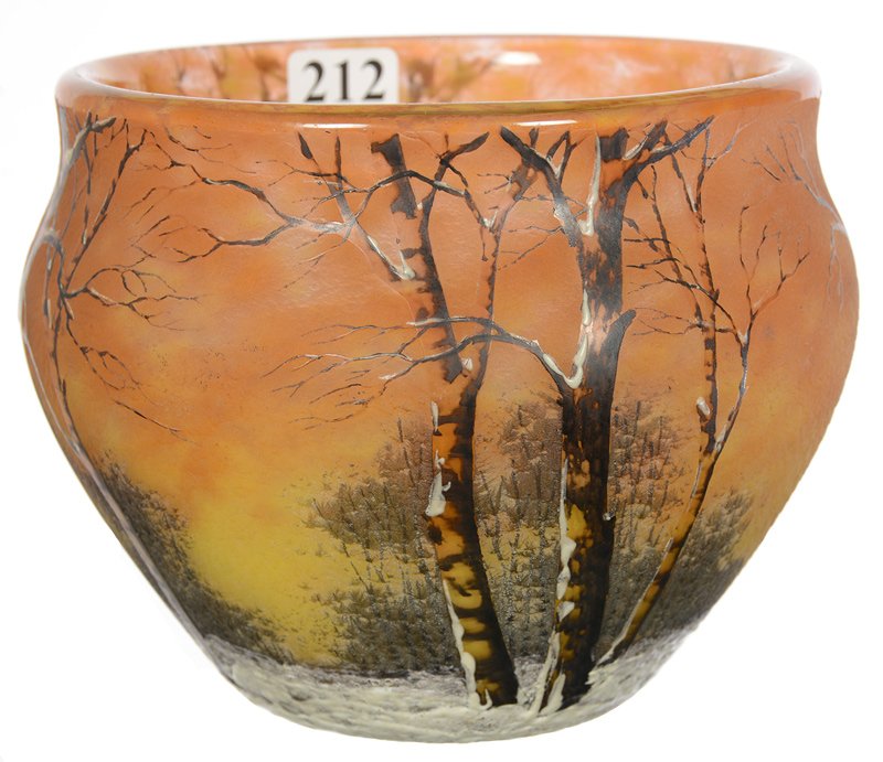 4 1/2" X 5 1/2" SIGNED DAUM NANCY FRENCH CAMEO ART (1 of 3)