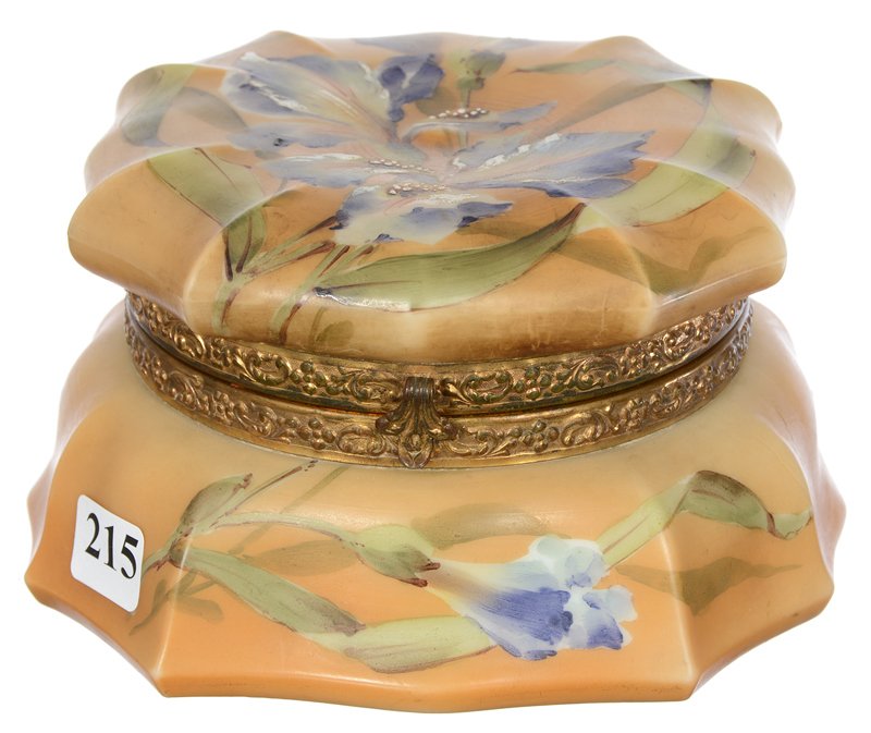 3 1/2" X 5 1/2" MARKED NAKARA HINGED ART GLASS BOX (1 of 4)