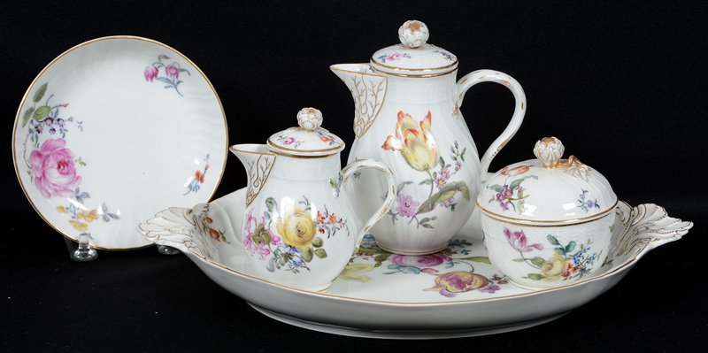 FIVE PIECE KPM PORCELAIN TEA SERVICE (1 of 3)