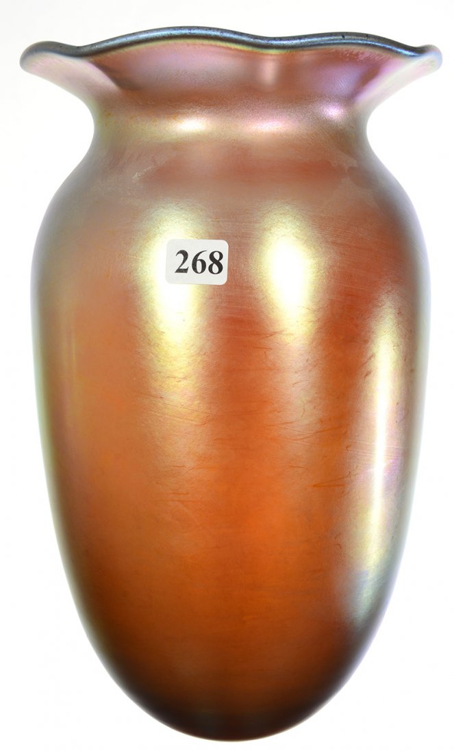 11 1/4" X 6 1/2" SIGNED STEUBEN GOLD IRIDESCENT ART (1 of 3)