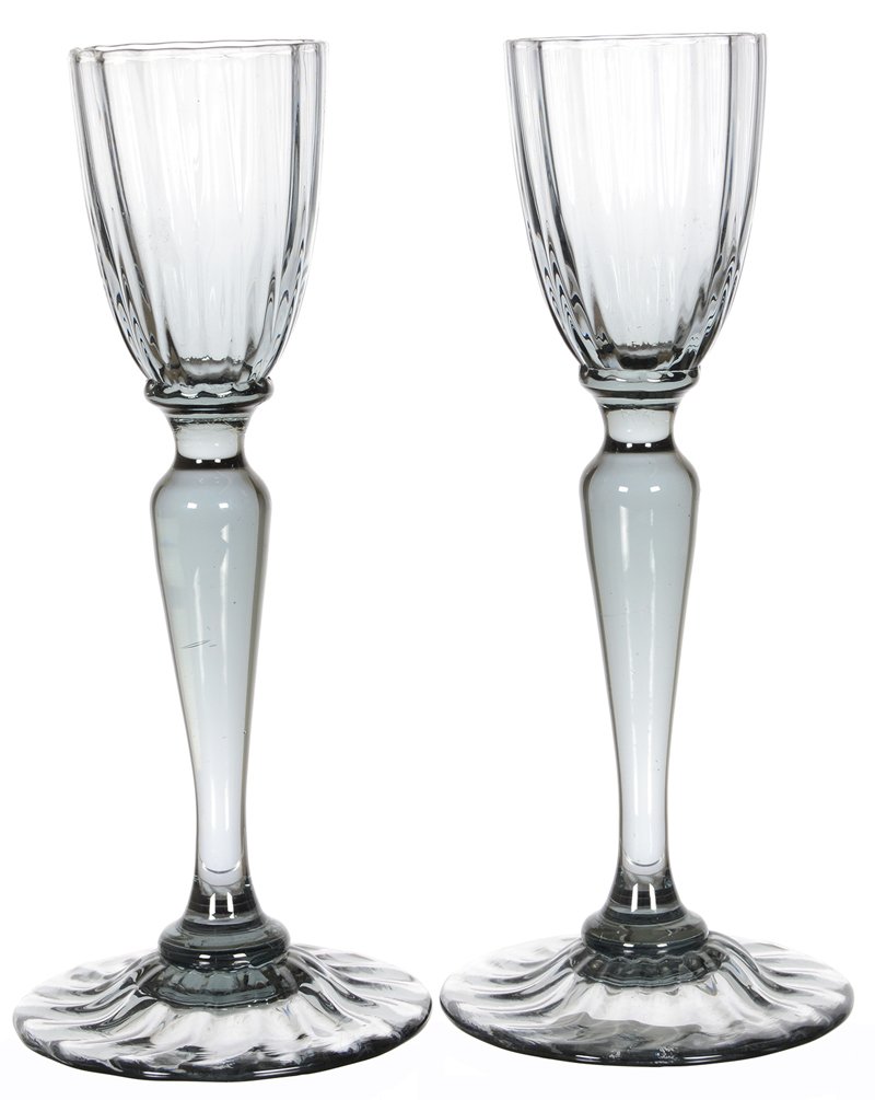 PAIR 6" SIGNED DAUM NANCY FRENCH ART GLASS CORDIALS (1 of 3)