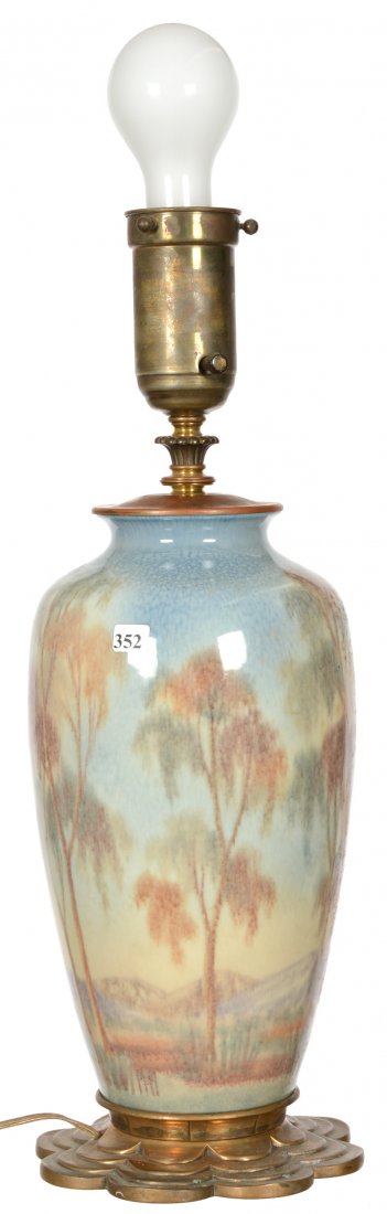 15 1/2" ROOKWOOD ART POTTERY LAMP BASE (1 of 2)