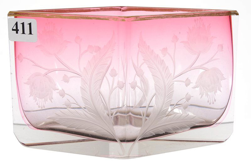 3 3/4" X 6 1/4" UNMARKED MOSER DIAMOND SHAPED RUBINA (1 of 3)