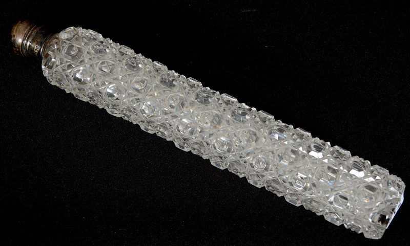 10 3/4" CUT GLASS LAY DOWN PERFUME BOTTLE (1 of 3)