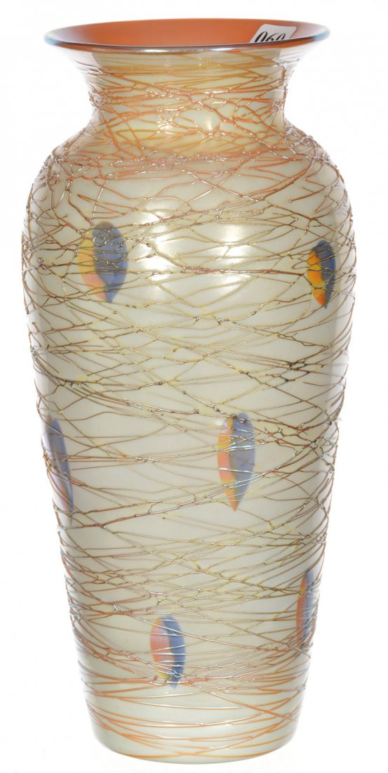 12" UNMARKED DURAND ART GLASS VASE (1 of 3)