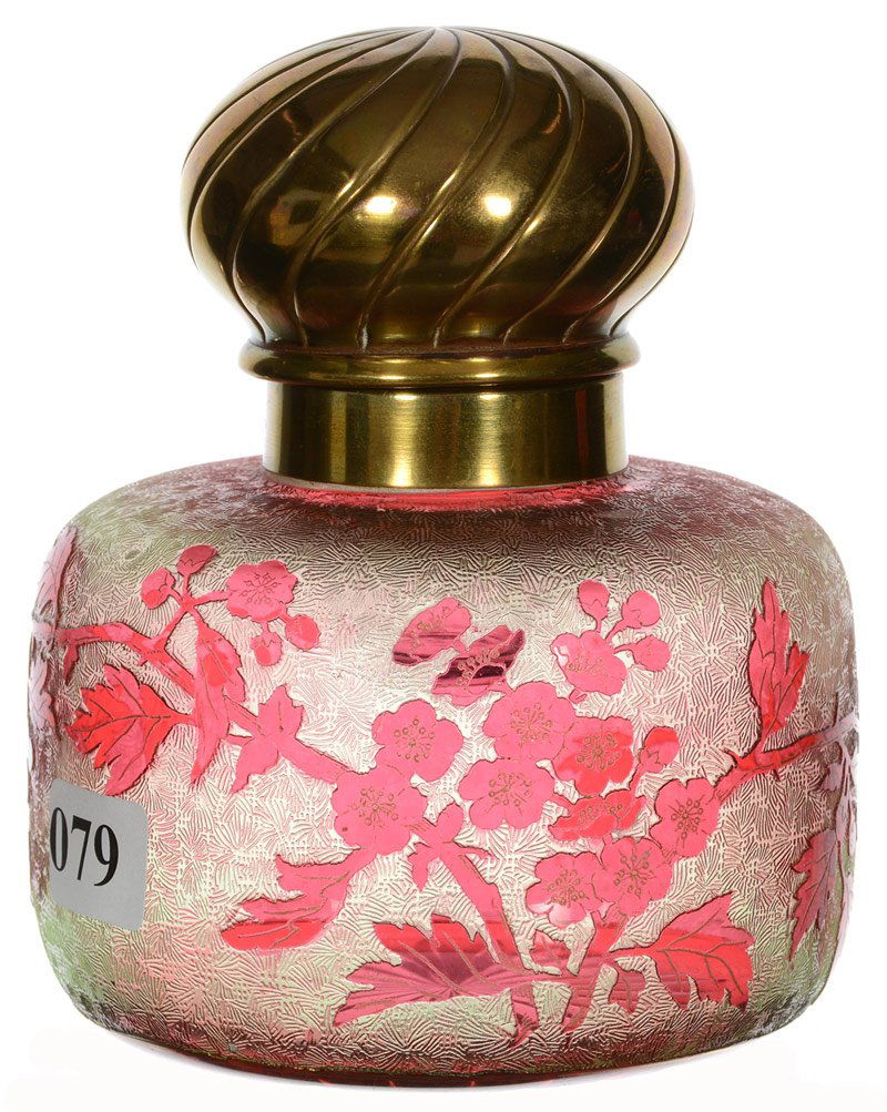 5" BACARRAT ACID CUT ART GLASS INKWELL (1 of 3)