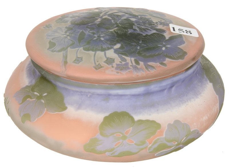 3" X 7" SIGNED GALLE FRENCH CAMEO ART GLASS ROUND (1 of 4)