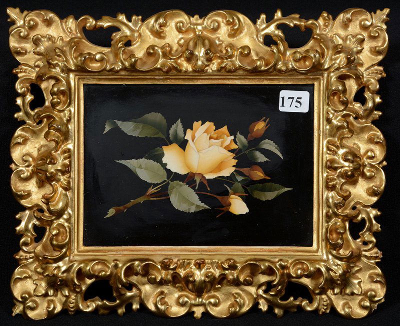 VINTAGE 6 3/4" X 5" ITALIAN PIETRA DURA STONE INLAID (1 of 3)