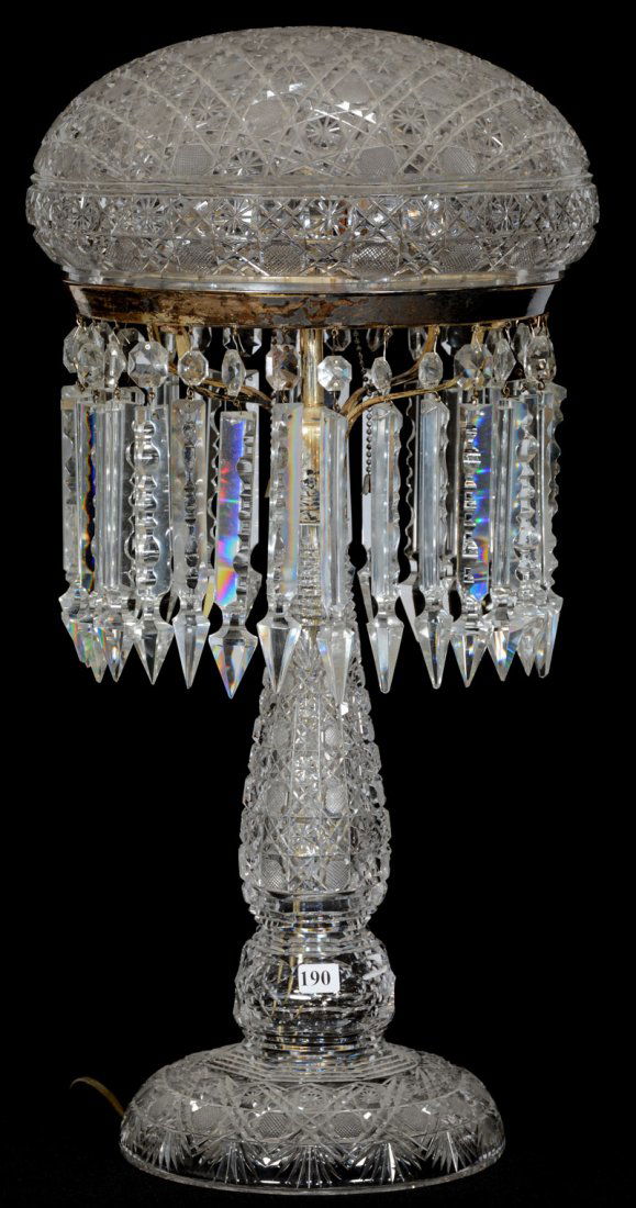 24" X 12" AMERICAN BRILLIANT CUT GLASS TABLE LAMP (1 of 4)