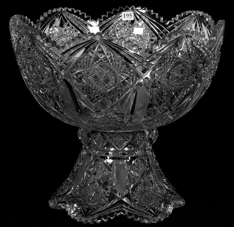 13 1/2" X 14 1/2" AMERICAN BRILLIANT CUT GLASS TWO PART (1 of 4)