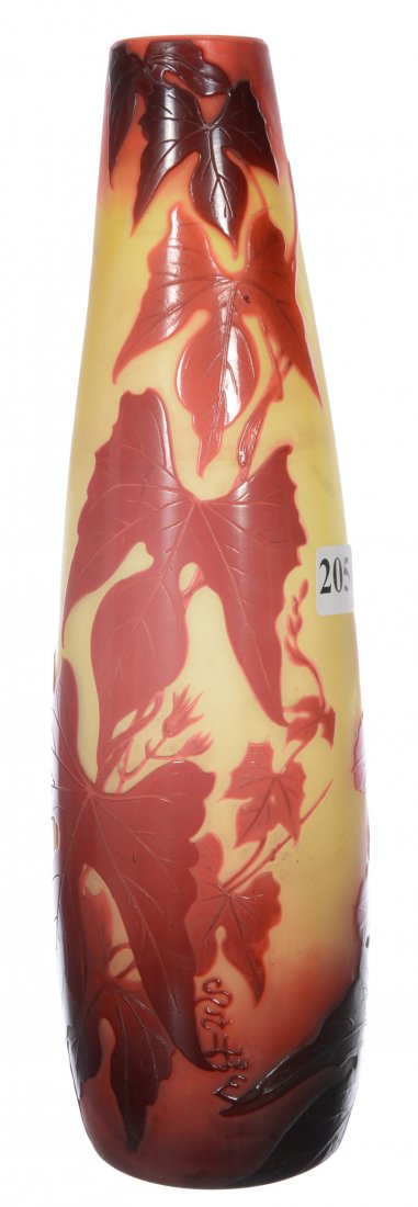 10 1/4" SIGNED GALLE FRENCH CAMEO ART GLASS VASE (1 of 4)