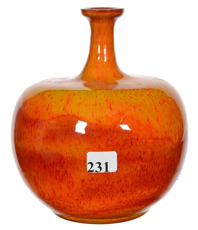 6 3/4" X 5" PILLIN AMERICAN ART POTTERY BULBOUS VASE (1 of 3)