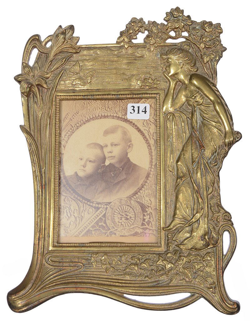11 1/2" X 8 1/2" BRASS EMBOSSED FIGURAL PICTURE FRAME (1 of 2)