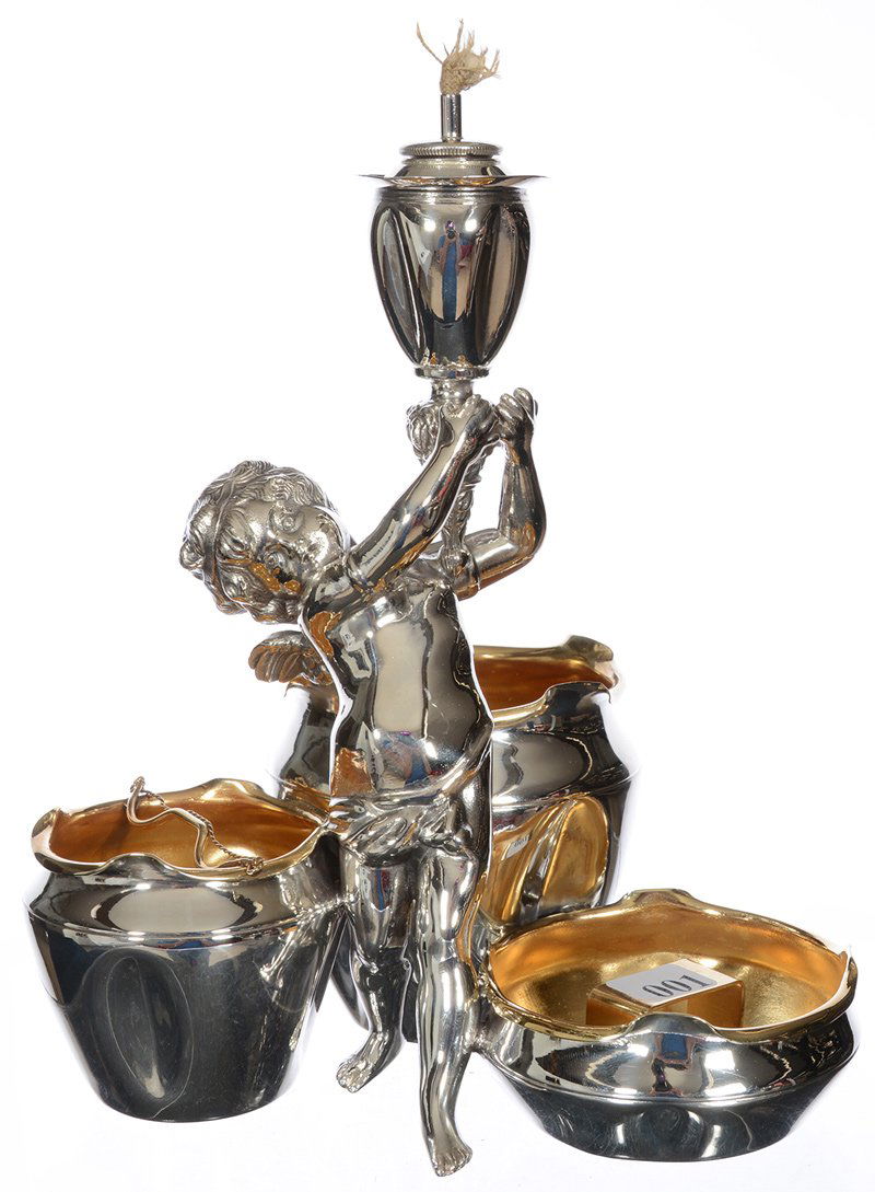 8 3/4" X 7 3/4" E.G. WEBSTER SILVERPLATE FIGURAL SMOKE (1 of 3)