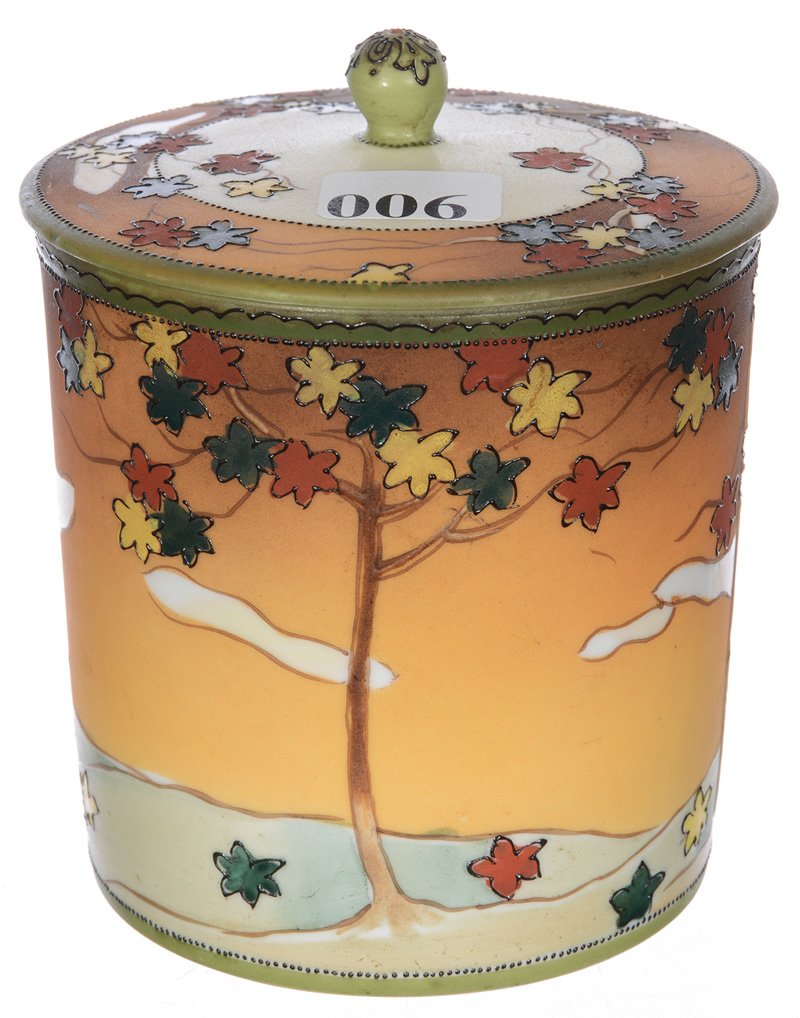 4 1/2" MARKED NIPPON (GREEN WREATH MARK) COVERED HUMIDO (1 of 3)