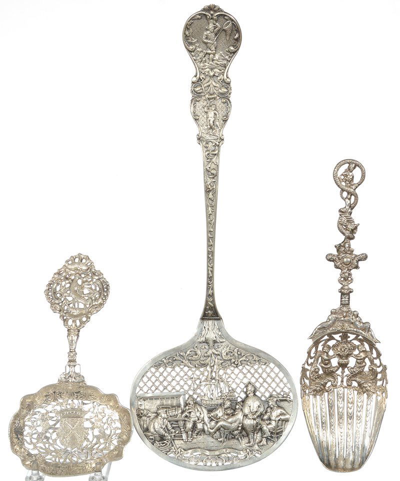 (3) COIN SILVER SPECIALTY PIERCED SERVICE ITEMS (1 of 4)