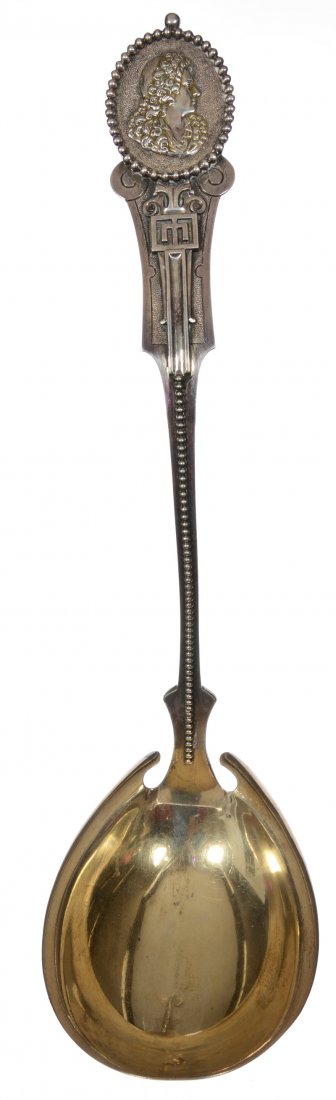 13" MARKED "EUGENE JACTARD" MEDALLION PATTERN COIN SILV (1 of 4)