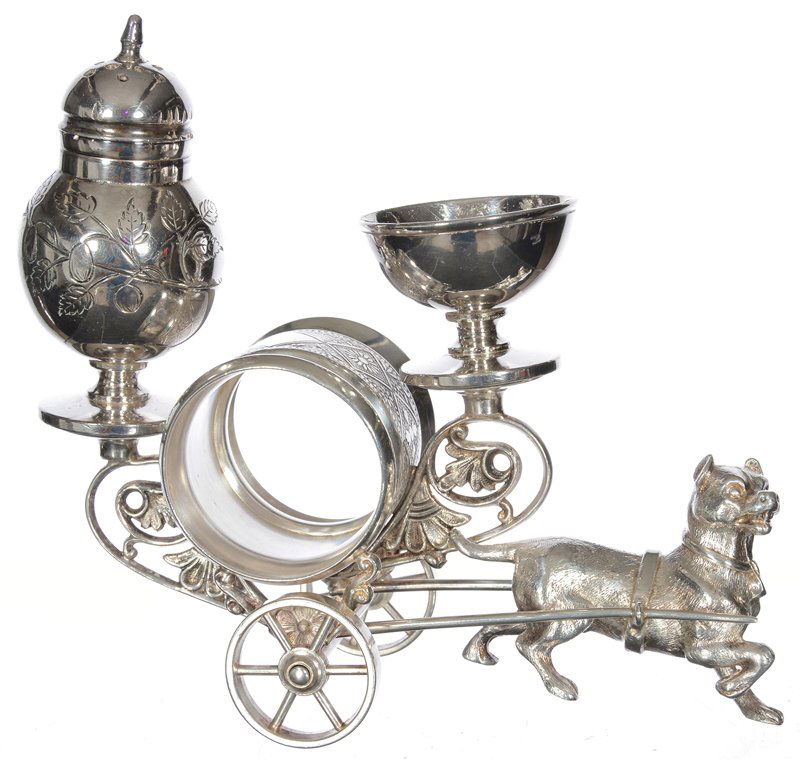 5 1/4" X 5 1/2" MERIDEN #27 FIGURAL NAPKIN RING AND CON (1 of 4)