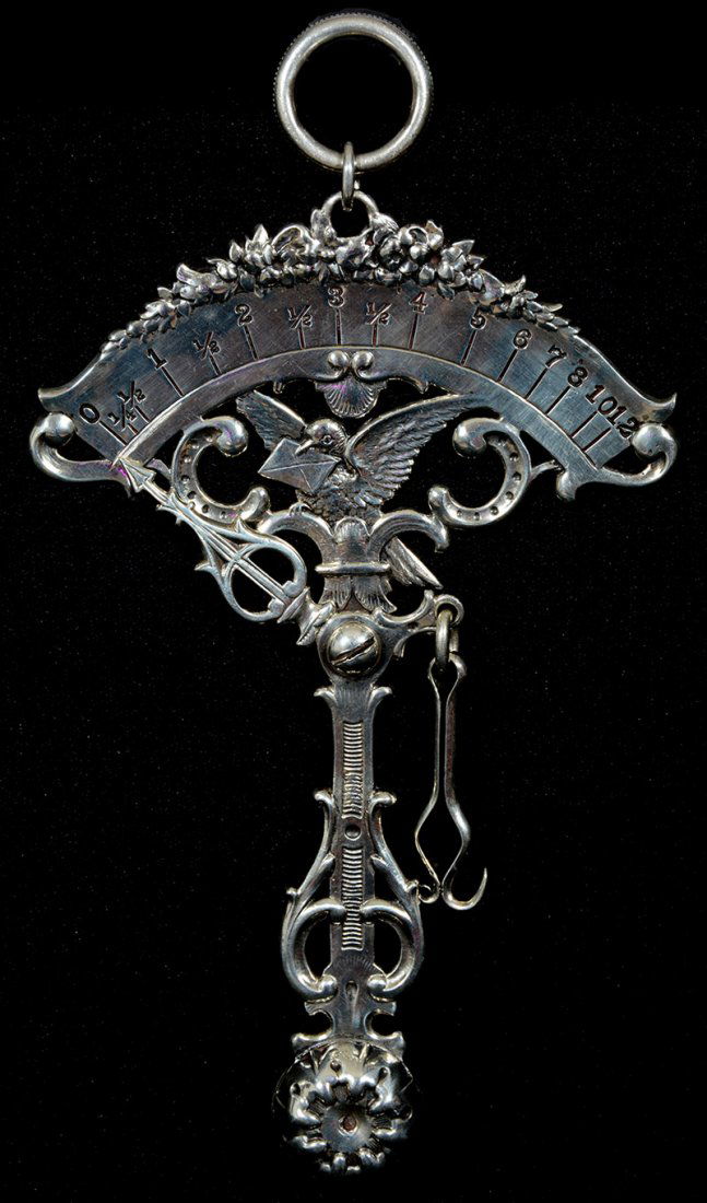 TRULY VICTORIAN 6" GORHAM STERLING SILVER POSTAGE SCALE (1 of 2)