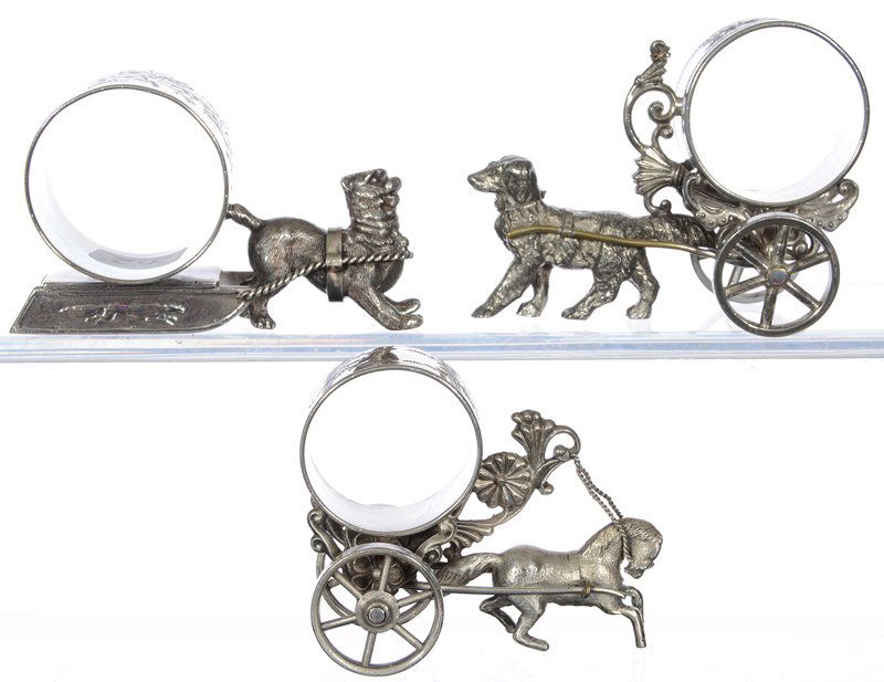(3) MERIDEN SILVERPLATE FIGURAL NAPKIN RINGS FEATURING (1 of 3)